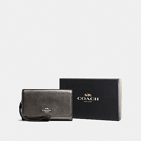 coach boxed metallic phone clutch|Boxed Phone Clutch .